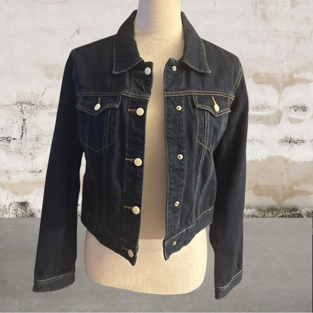Mo & Co Women's Denim Smurf Jacket Size Large